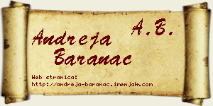 Andreja Baranac vizit kartica